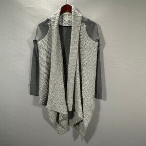 Anthropologie Saturday Sunday Sweater Womens XS Gray Cascade Front Cardigan Open